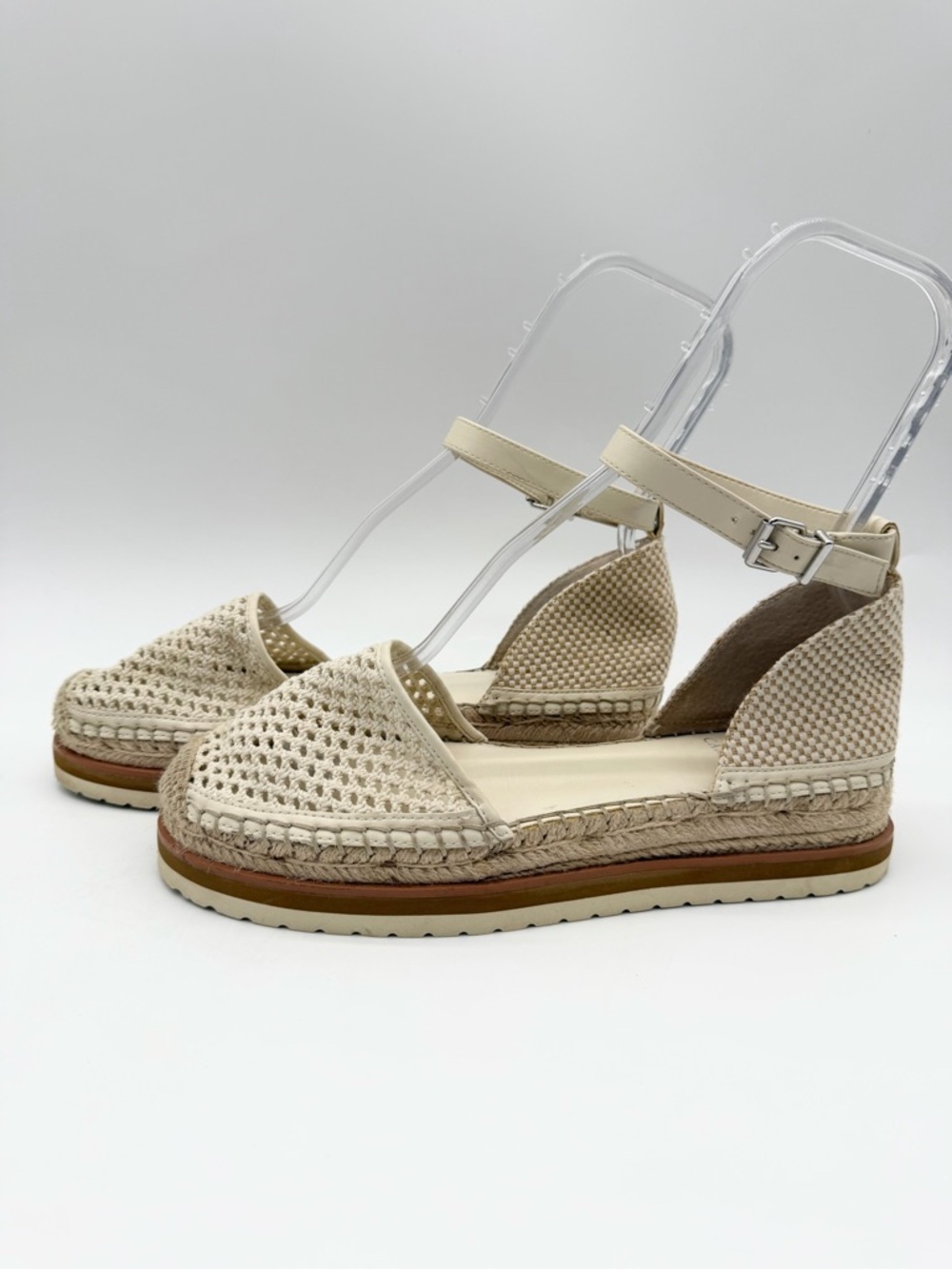 Vince Camuto Binettie Espadrille Sandals Ankle Strap Flats Beige Size 9